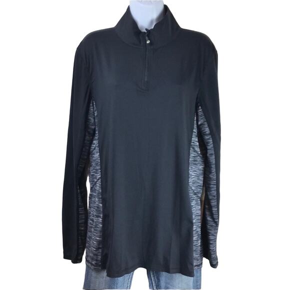 Kyodan Tops - Kyodan 1/4 Zip Athletic Pullover Black Gray L